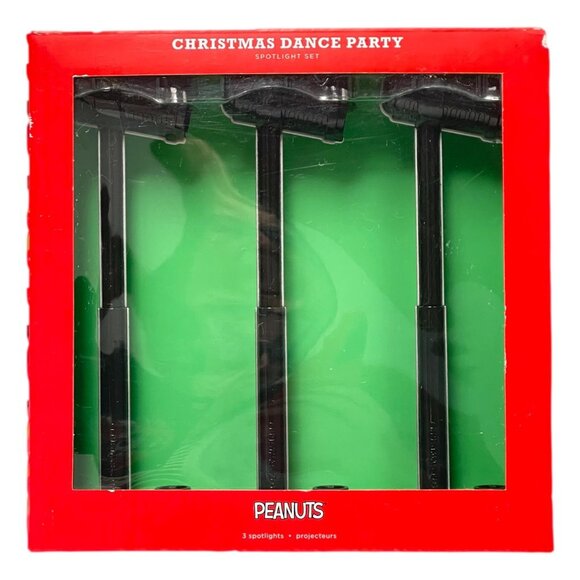 Hallmark Peanuts Christmas Dance Party Lights Spotlights Set of 3 LED 2017 New - Picture 1 of 5